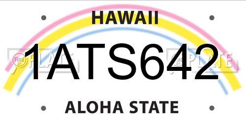 1ATS642 Hawaii License Plate