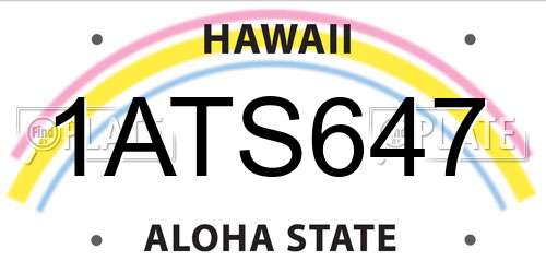 1ATS647 Hawaii License Plate