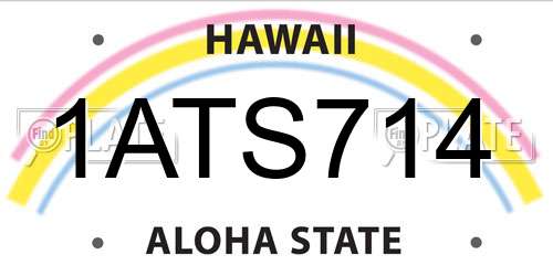 1ATS714 Hawaii License Plate