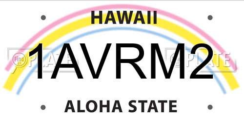 1AVRM2 Hawaii License Plate
