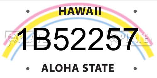 1B52257 Hawaii License Plate
