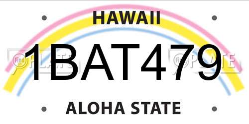 1BAT479 Hawaii License Plate