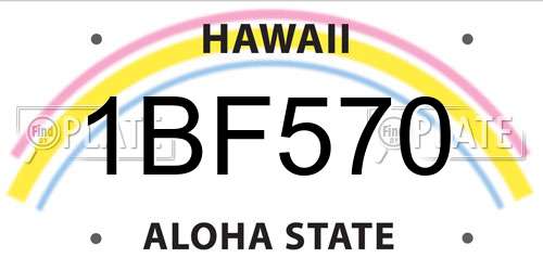 1BF570 Hawaii License Plate
