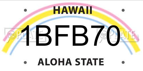 1BFB70 Hawaii License Plate