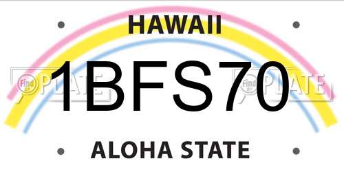 1BFS70 Hawaii License Plate