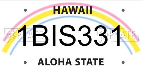 1BIS331 Hawaii License Plate