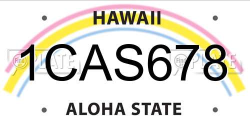 1CAS678 Hawaii License Plate