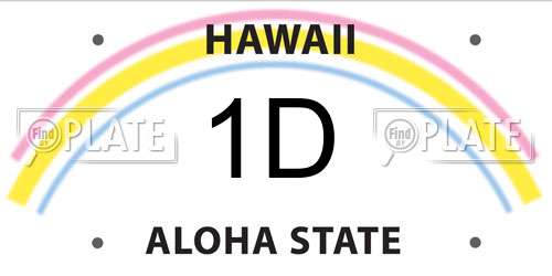 1D Hawaii License Plate