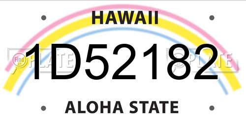 1D52182 Hawaii License Plate