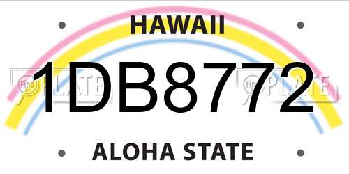 1DB8772 Hawaii License Plate
