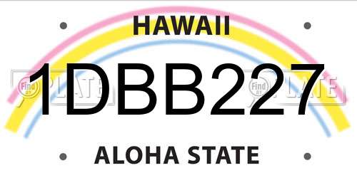 1DBB227 Hawaii License Plate
