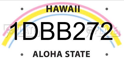 1DBB272 Hawaii License Plate