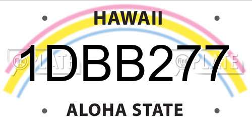 1DBB277 Hawaii License Plate