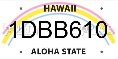 1DBB610 Hawaii License Plate