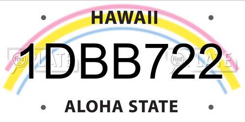 1DBB722 Hawaii License Plate