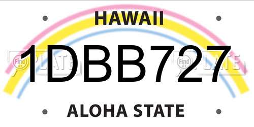 1DBB727 Hawaii License Plate