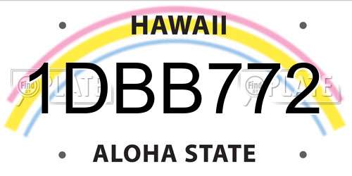 1DBB772 Hawaii License Plate
