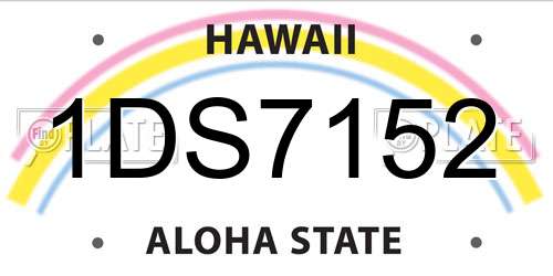 1DS7152 Hawaii License Plate