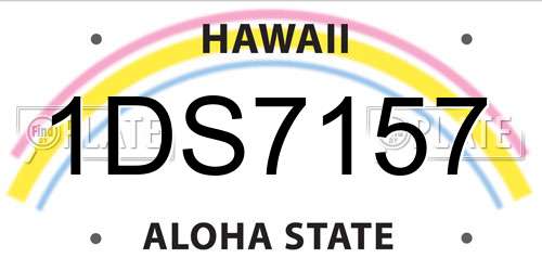 1DS7157 Hawaii License Plate