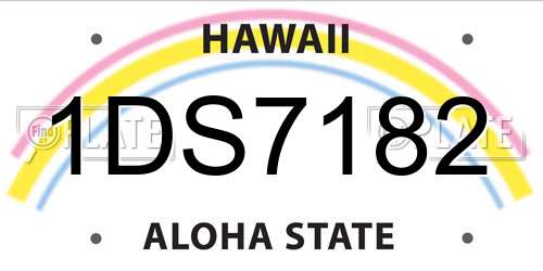 1DS7182 Hawaii License Plate