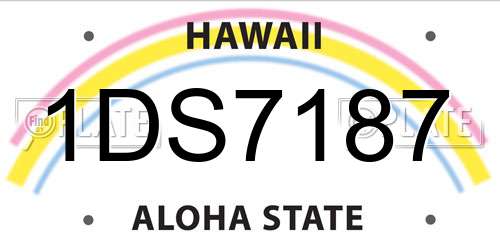 1DS7187 Hawaii License Plate