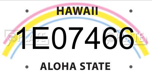 1E07466 Hawaii License Plate