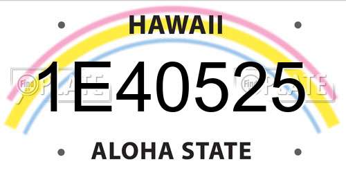 1E40525 Hawaii License Plate