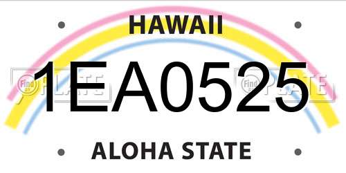 1EA0525 Hawaii License Plate