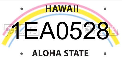 1EA0528 Hawaii License Plate