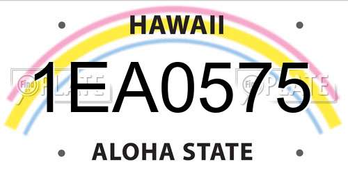 1EA0575 Hawaii License Plate