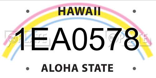 1EA0578 Hawaii License Plate