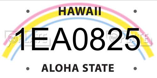 1EA0825 Hawaii License Plate