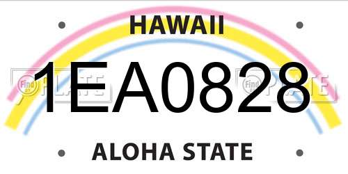 1EA0828 Hawaii License Plate