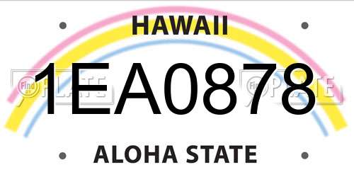 1EA0878 Hawaii License Plate