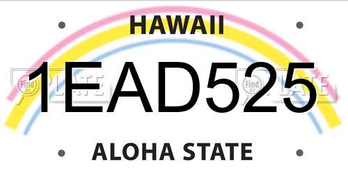 1EAD525 Hawaii License Plate