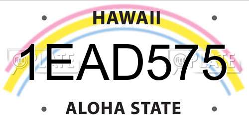 1EAD575 Hawaii License Plate