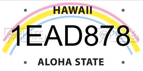 1EAD878 Hawaii License Plate