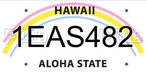 1EAS482 Hawaii License Plate