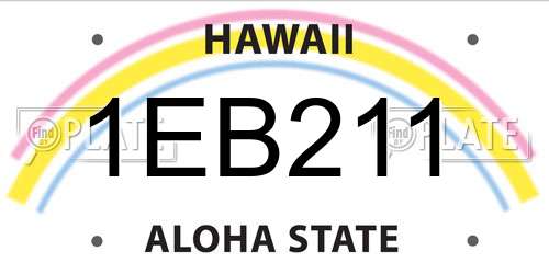 1EB211 Hawaii License Plate