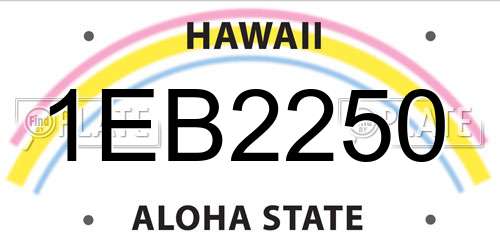1EB2250 Hawaii License Plate