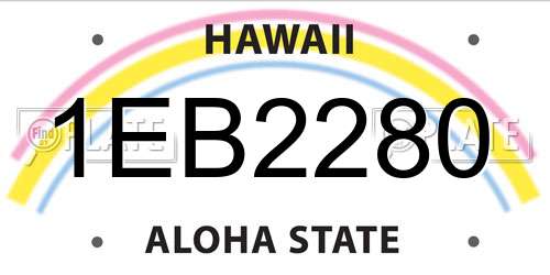 1EB2280 Hawaii License Plate