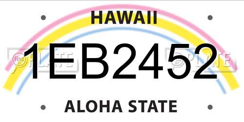 1EB2452 Hawaii License Plate