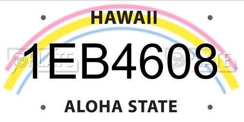 1EB4608 Hawaii License Plate