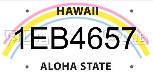 1EB4657 Hawaii License Plate