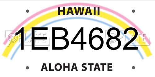 1EB4682 Hawaii License Plate