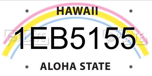 1EB5155 Hawaii License Plate