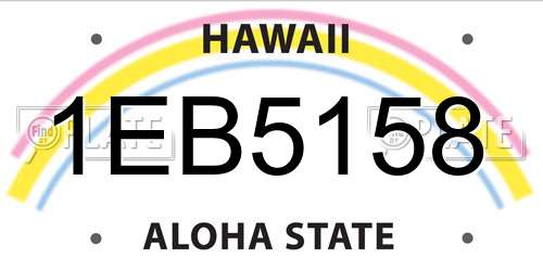 1EB5158 Hawaii License Plate