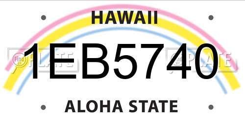 1EB5740 Hawaii License Plate
