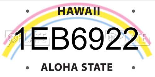 1EB6922 Hawaii License Plate