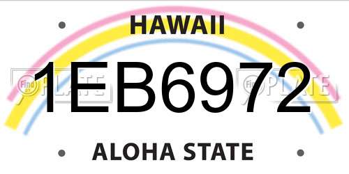 1EB6972 Hawaii License Plate